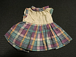 Vintage Doll Dress Geometrical Plaid Adorable 5 Inch