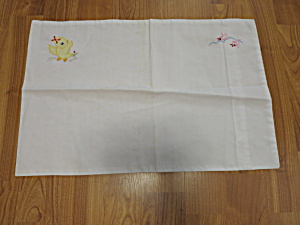 Vintage Baby Doll Pillow Case Appliqu&#233; Embroidered Duck And Birds