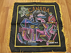 Vintage Canada Souvenir Pillow Cover Case Velvet Painted