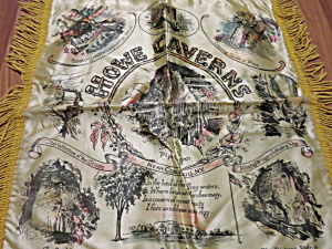 Vintage Howe Caverns Souvenir Pillow Cover Silk