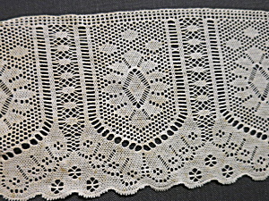 Antique Crochet Lace Trim Ecru Cotton 6 Inch X 115 Inch