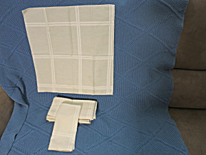 Vintage Linen Table Napkins 12pc Set 7.5 X 17