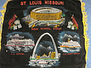 Vintage Souvenir Pillow Cover St. Louis Mo Gateway To The West
