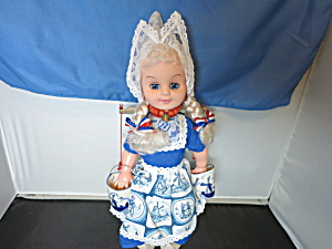 Vintage Delft Holland Doll With Yoke And Buckets 1970s