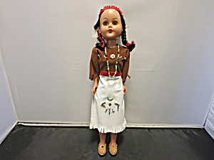 Native American Girl Doll Hard Plastic Sleep Eye