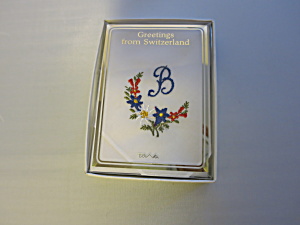 Vintage Switzerland Linen Handkerchief Monogram B