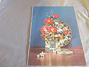 Rose Bouquet Tin Plate Ideal Lithograph Book Print 1950