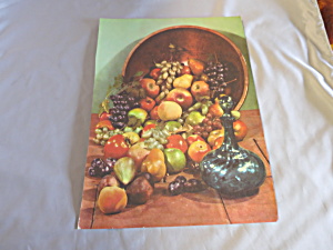 Fruit Vegetable Fall Harvest Lithograph Book Print 1950