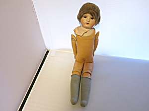 Antique Kid Leather Body Doll With Broken Head Natural