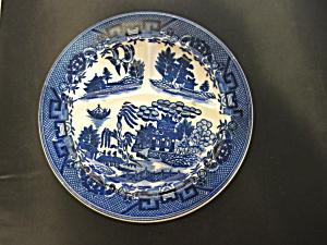 Moriyama Blue Willow Divided Grill Plate Japan Flow Blu