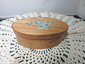 Vintage Bentwood Shaker Box With Later Applied Flower Motif