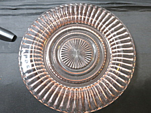 Coronation Banded Rib Saxon Pink Hocking Glass 6 Inch Cup Plate