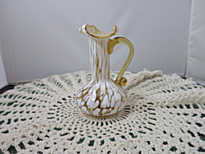 Vintage Blown Art Glass Pitcher Creamer Vase 4 1/2 Inches