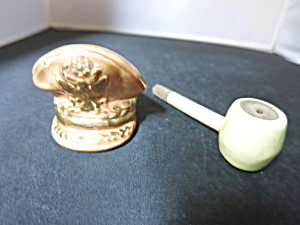 Vintage Pipe Captian Hat Salt And Pepper Shakers