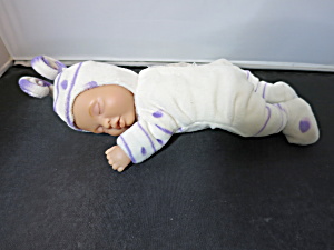 Anne Geddes White And Purple Baby Doll Sleeping