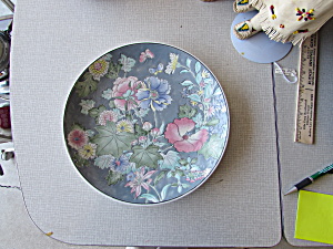 Porcelain Oriental Plate Floral Butterfly Marked