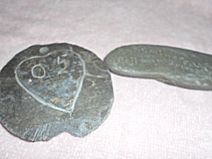 Etched Stones Pair Vermont 1905 And 1910