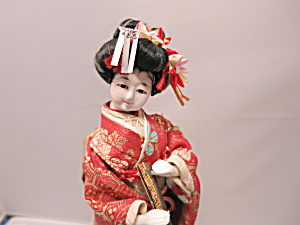 Vintage Japanese Geisha Doll Porcelain Signed 9 Inch