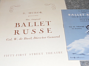 Ballet Russe Program And Booklet, 1941