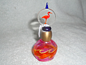 Perfume Bottle Pink W/ Flamingo