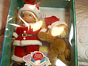 Precious Moments Santa Doll With Bear 2000