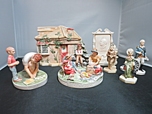 Vintage Sebastian Miniature Figurine Lot Of 7 Pieces