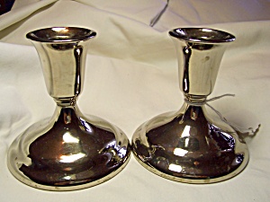 Wm A Rogers Silver Plated Candle Sticks Pair