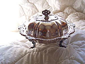 Silver Plated Ornate Covered Serving Dish