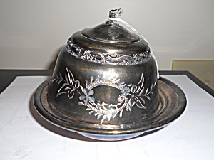 J B And Co Silver Plated Covered Butter Dish