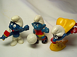 Smurf Figure Lot Of 3 1978 To 1980 Peyo