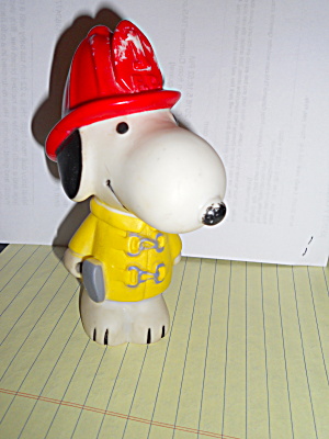 Snoopy Fireman Squeaker Toy 1966