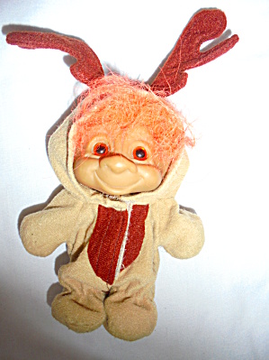 Troll Reindeer With Rhinestone Jewel Tummy