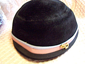 Vintage Ladies Black Velour Hat 1960s