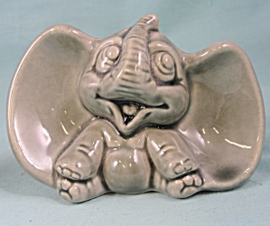 Vintage Pottery Sitting Elephant