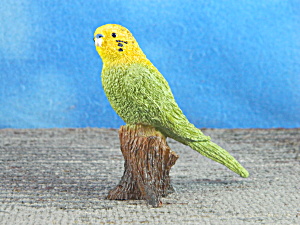 Budgie Parakeet On A Stump Resin