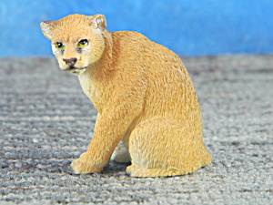 Miniature Cougar Sitting Resin