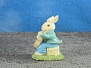 Enesco Miniature Resin Bunny Playing Guitar