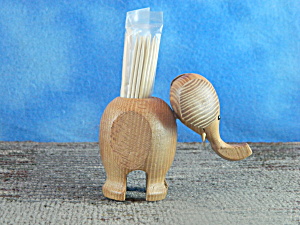 Wooden Elephant Toothpick Holder