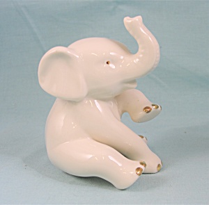 Lenox Porcelain White Sitting Elephant