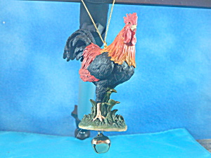 Resin Rooster Ornament With Bell