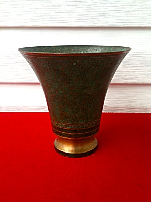 Signed Carl Sorenson Bronze 5 3/4&quot; Vase