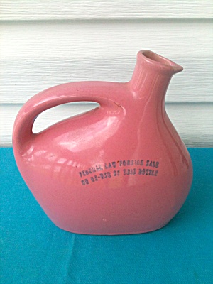 Pink Mohawk Pottery Liquor Bottle