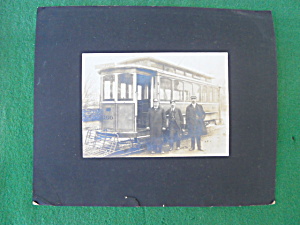 Old Trolley Car Photo W/conductor & Others