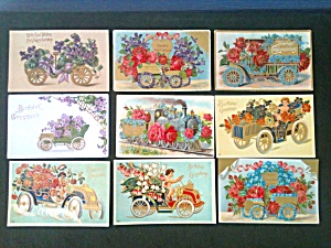 Antique Cars Old Birthday Greetings Cards