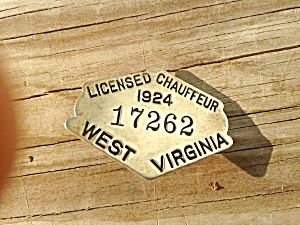 West Virginia Chauffeur Badge 1924