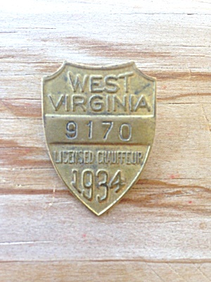1934 West Virginia Chauffeur Badge