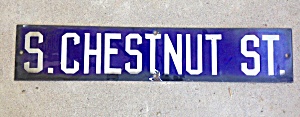 S. Chestnut St. Enameled Street Sign Ohio