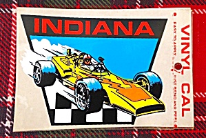Indiana Travel Decal W/race Car
