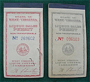 Pr Of West Virginia Liquor Sales Ticket Books