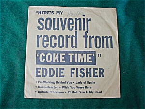 Eddie Fisher Coke Time Souvenir 45 Record
